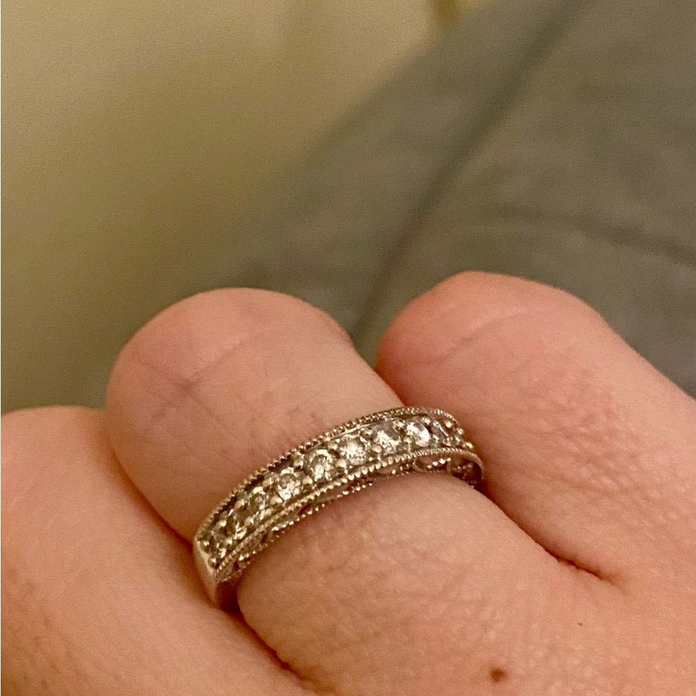 White gold diamond band